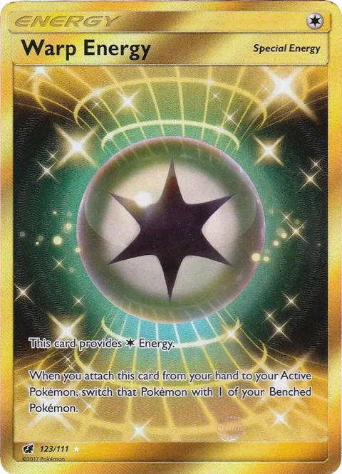 Warp Energy Secret Rare #123/111 Holofoil Pokémon card from SM - Crimson Invasion