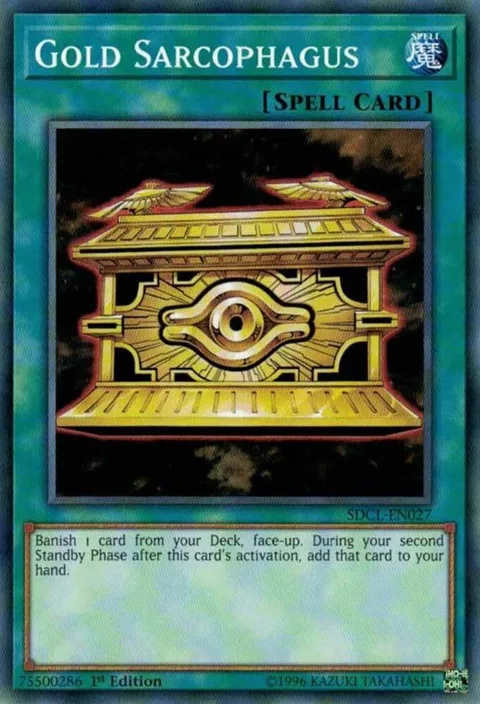 Gold Sarcophagus SDCL-EN027 Yu-Gi-Oh card from Structure Deck: Cyberse Link