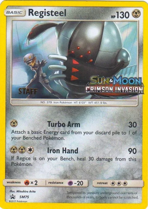 Registeel - SM75 Prerelease [Staff] #SM75 Holofoil Pokémon card from SM Promos