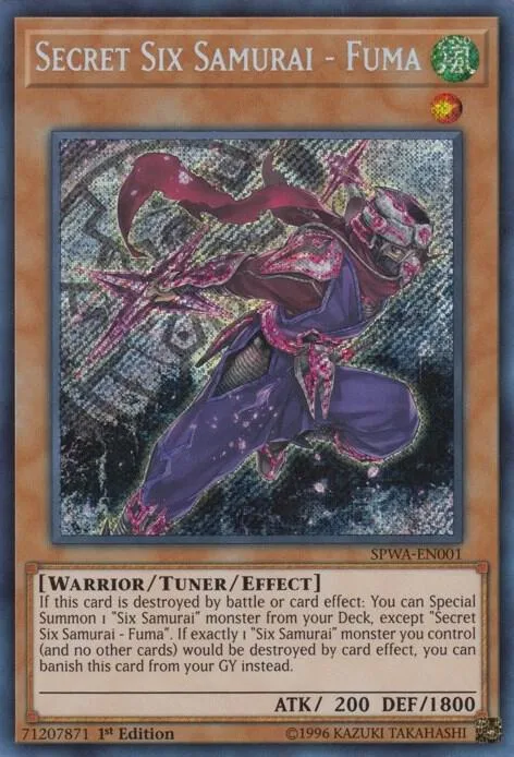 Secret Six Samurai - Fuma SPWA-EN001 Yu-Gi-Oh card from Spirit Warriors