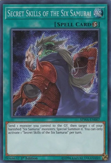 Secret Skills of the Six Samurai SPWA-EN007 Yu-Gi-Oh card from Spirit Warriors