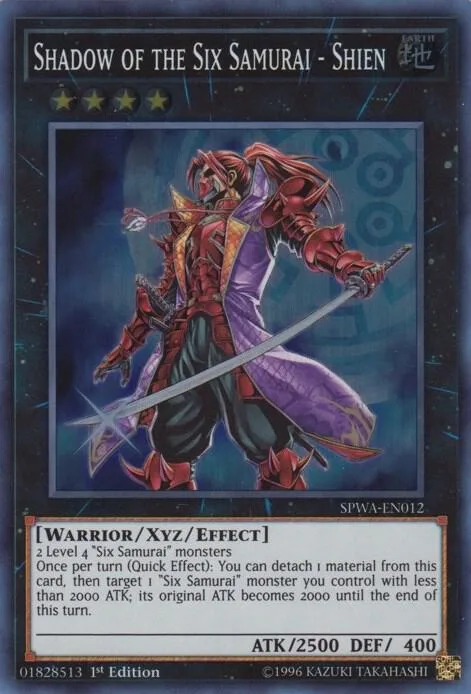 Shadow of the Six Samurai - Shien SPWA-EN012 Yu-Gi-Oh card from Spirit Warriors