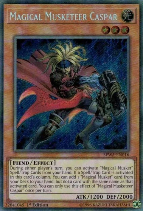 Magical Musketeer Caspar SPWA-EN016 Yu-Gi-Oh card from Spirit Warriors
