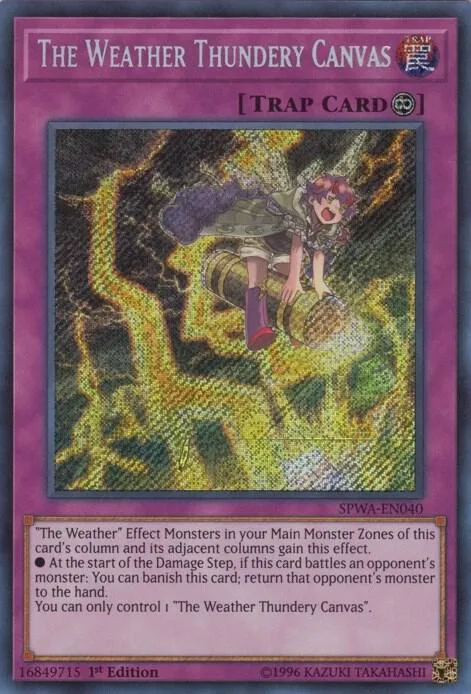 The Weather Thundery Canvas SPWA-EN040 Yu-Gi-Oh card from Spirit Warriors