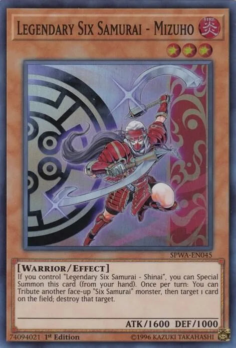 Legendary Six Samurai - Mizuho SPWA-EN045 Yu-Gi-Oh card from Spirit Warriors