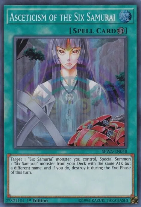 Asceticism of the Six Samurai SPWA-EN048 Yu-Gi-Oh card from Spirit Warriors