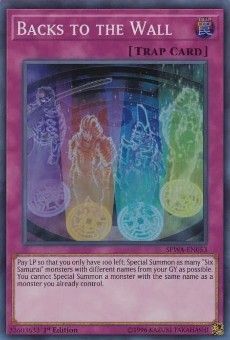 Backs to the Wall SPWA-EN053 Yu-Gi-Oh card from Spirit Warriors