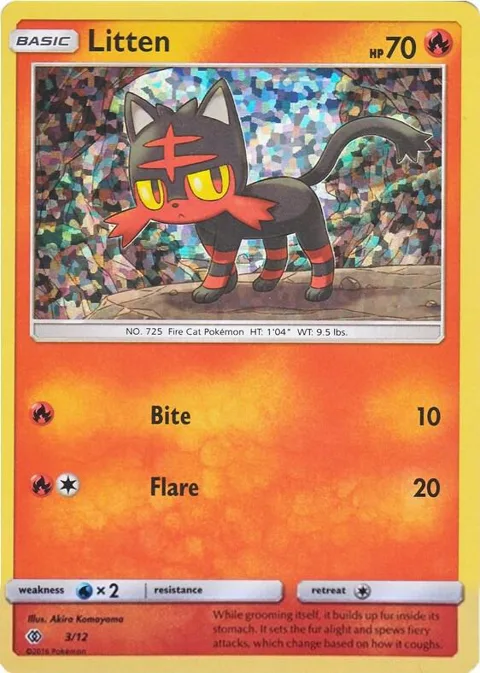 Litten - 3/12 #003/012 Holofoil Pokémon card from McDonald's Promos 2017