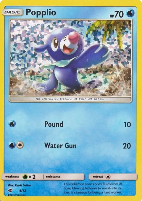 Popplio - 4/12 #004/012 Holofoil Pokémon card from McDonald's Promos 2017