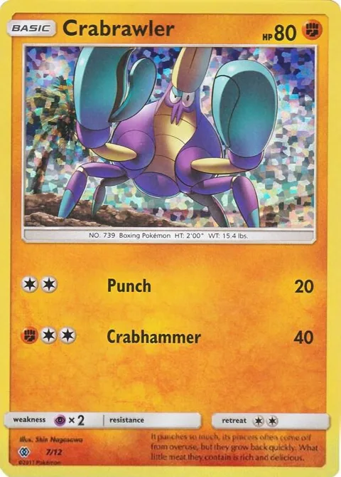 Crabrawler - 7/12 #007/012 Holofoil Pokémon card from McDonald's Promos 2017