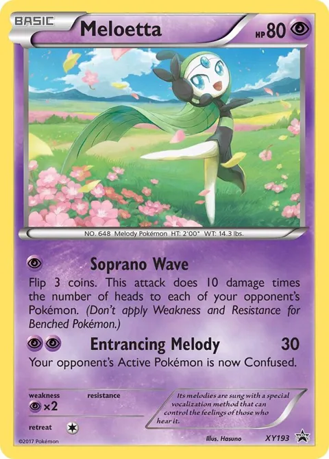 Meloetta #XY193 Holofoil Pokémon card from XY Promos
