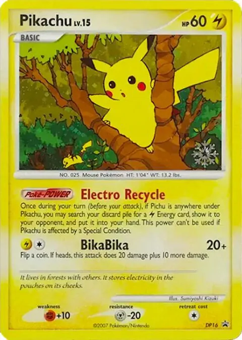 Pikachu #DP16 Holofoil Pokémon card from Countdown Calendar Promos