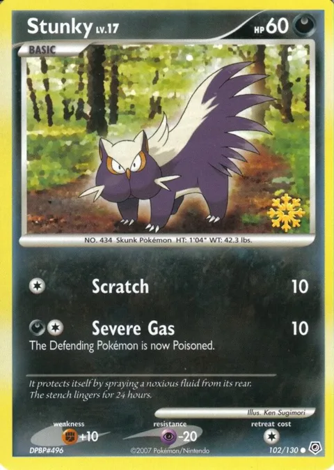 Stunky #102/130 Pokémon card from Countdown Calendar Promos