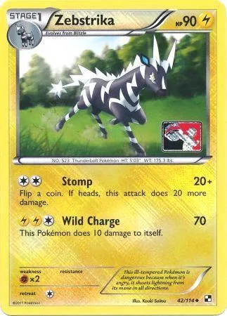 Zebstrika - 42/114 League Promo #042/114 Reverse Holofoil Pokémon card from League & Championship Cards