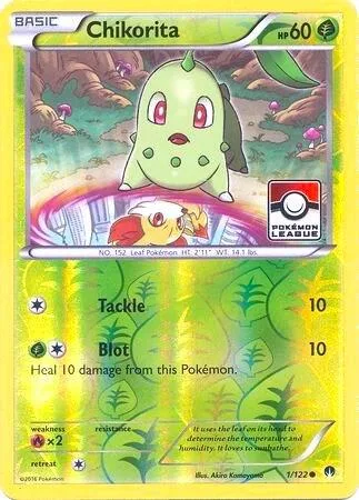 Chikorita - 1/122 Pokemon League #001/122 Reverse Holofoil Pokémon card from League & Championship Cards