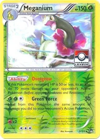 Meganium - 3/122 Pokemon League #003/122 Reverse Holofoil Pokémon card from League & Championship Cards