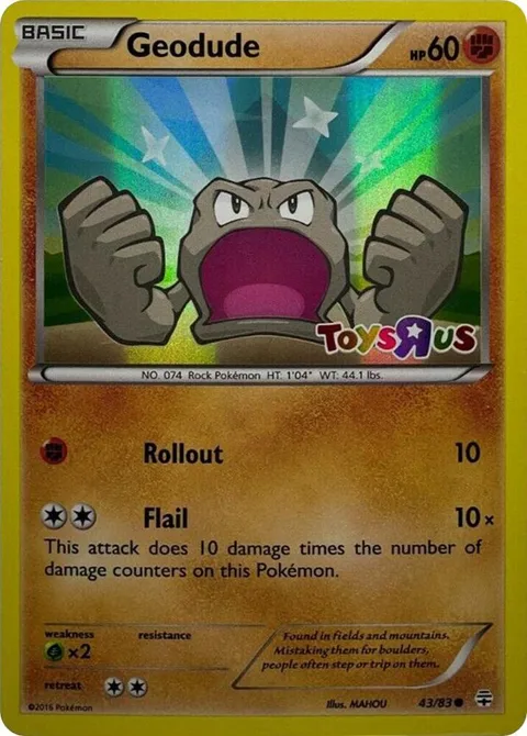 Geodude - 43/83 Toys R Us Promo #043/083 Holofoil Pokémon card from Miscellaneous Cards & Products