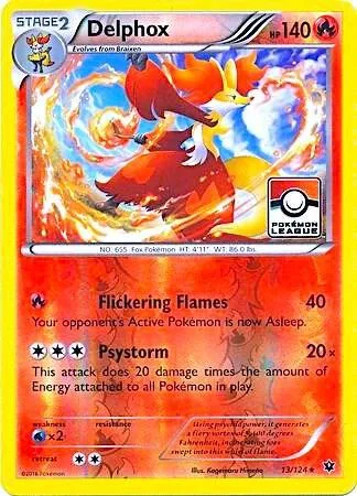 Delphox - 13/124 Pokemon League #013/124 Reverse Holofoil Pokémon card from League & Championship Cards