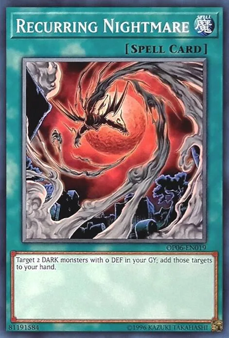 Recurring Nightmare OP06-EN019 Yu-Gi-Oh card from OTS Tournament Pack 6
