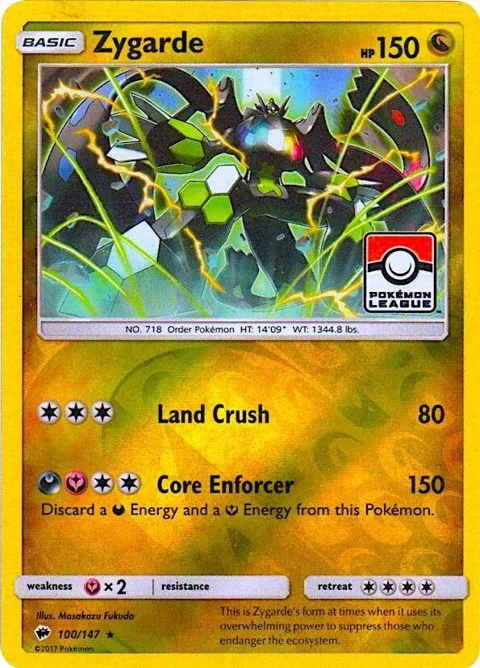 Zygarde - 100/147 Pokemon League #100/147 Reverse Holofoil Pokémon card from League & Championship Cards