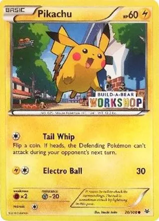 Pikachu - 20/108 Build-A-Bear Workshop Exclusive #020/108 Pokémon card from Miscellaneous Cards & Products