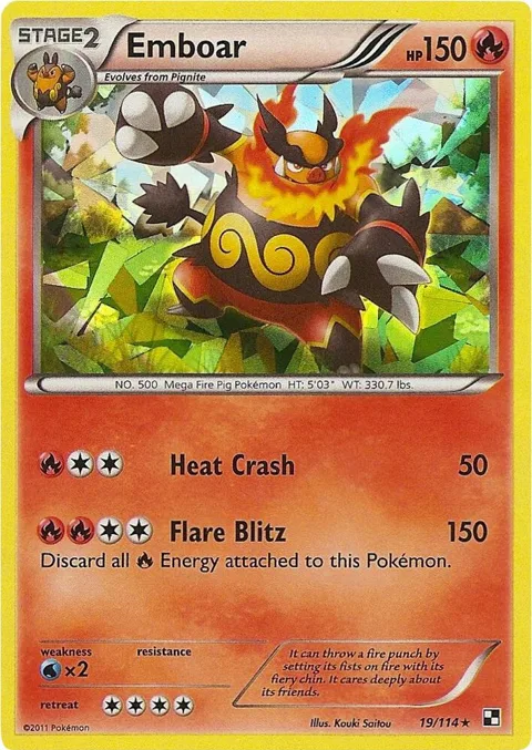 Emboar - 19/114 Cracked Ice Holo #019/114 Holofoil Pokémon card from Deck Exclusives