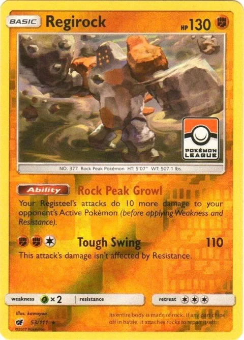 Regirock - 53/111 Pokemon League #053/111 Reverse Holofoil Pokémon card from League & Championship Cards