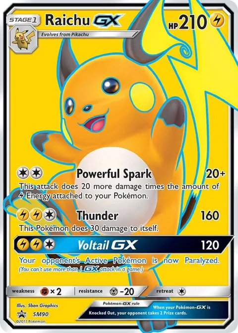 Raichu GX #SM90 Holofoil Pokémon card from SM Promos