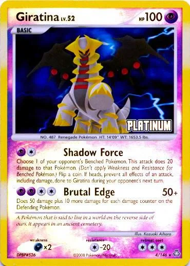 Giratina - 4/146 [Platinum] #004/146 Reverse Holofoil Pokémon card from Burger King Promos