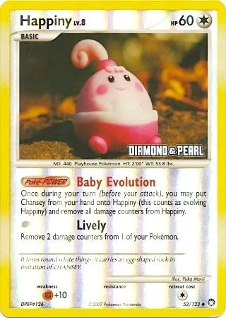 Happiny - 52/123 [Diamond & Pearl] #052/123 Reverse Holofoil Pokémon card from Burger King Promos