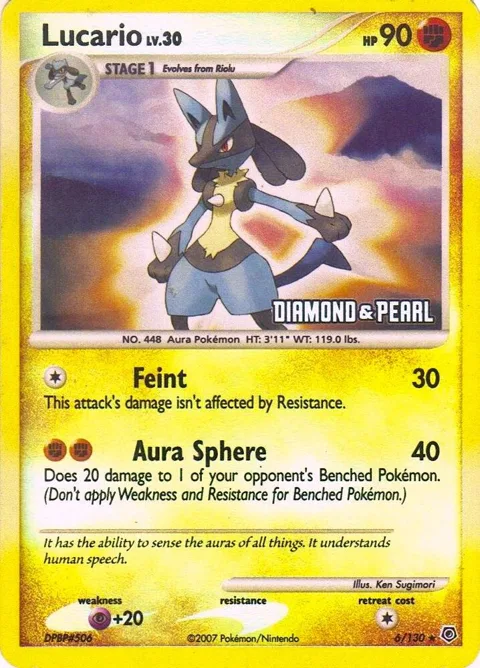 Lucario - 6/130 [Diamond & Pearl] #006/130 Reverse Holofoil Pokémon card from Burger King Promos