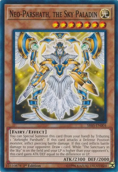 Neo-Parshath, the Sky Paladin SR05-EN004 Yu-Gi-Oh card from Structure Deck: Wave of Light