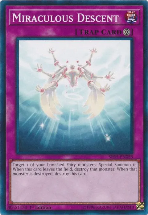Miraculous Descent SR05-EN033 Yu-Gi-Oh card from Structure Deck: Wave of Light