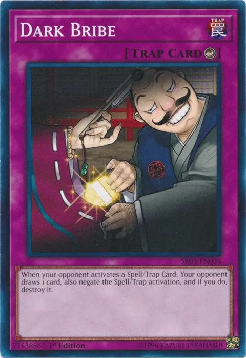 Dark Bribe SR05-EN036 Yu-Gi-Oh card from Structure Deck: Wave of Light