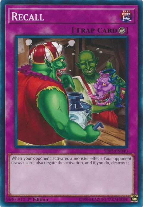 Recall SR05-EN040 Yu-Gi-Oh card from Structure Deck: Wave of Light