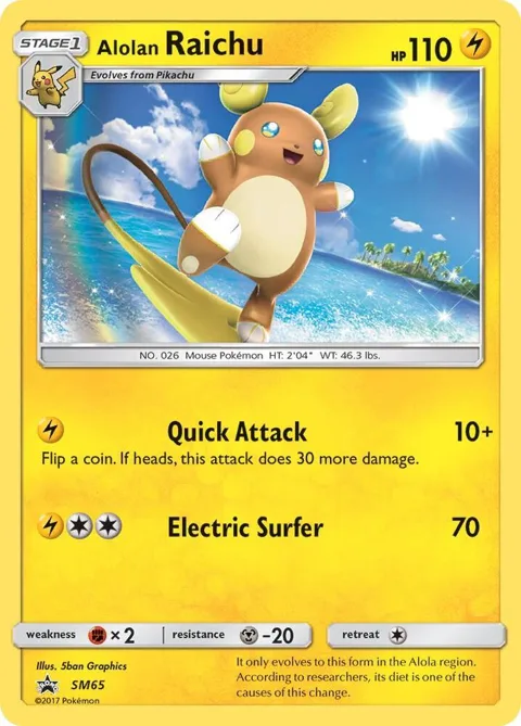 Alolan Raichu #SM65 Holofoil Pokémon card from SM Promos