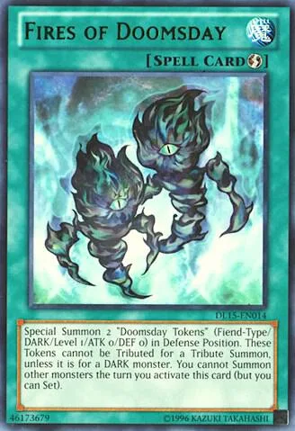 Fires of Doomsday Green DL15-EN014 Yu-Gi-Oh card from Duelist League Promo
