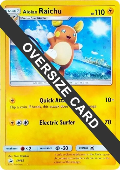 Alolan Raichu #SM65 Holofoil Pokémon card from Jumbo Cards