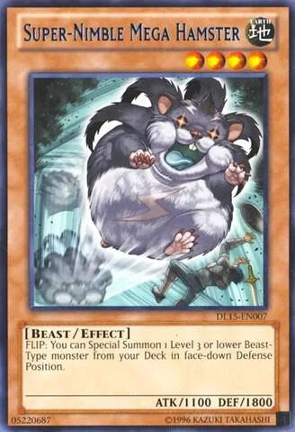 Super-Nimble Mega Hamster Blue DL15-EN007 Yu-Gi-Oh card from Duelist League Promo