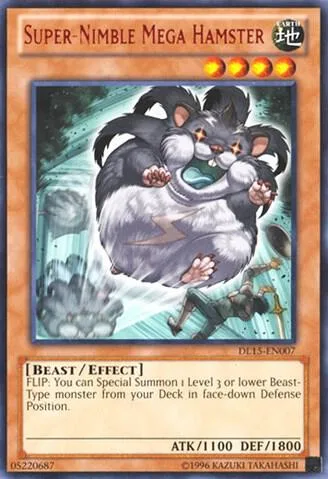 Super-Nimble Mega Hamster Red DL15-EN007 Yu-Gi-Oh card from Duelist League Promo