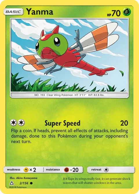 Yanma #2/156 Reverse Holofoil Pokémon card from SM - Ultra Prism