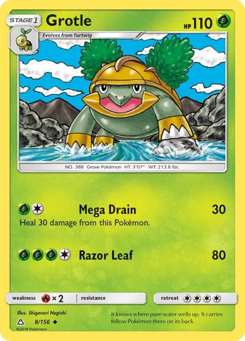 Grotle #8/156 Reverse Holofoil Pokémon card from SM - Ultra Prism