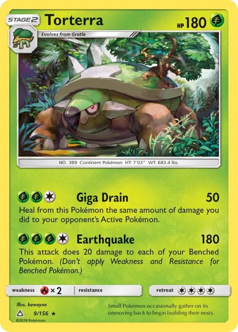 Torterra #9/156 Holofoil Pokémon card from SM - Ultra Prism