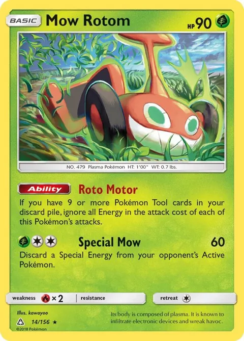 Mow Rotom #14/156 Reverse Holofoil Pokémon card from SM - Ultra Prism