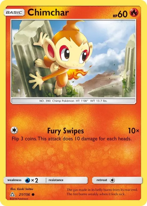 Chimchar 21 #21/156 Pokémon card from SM - Ultra Prism