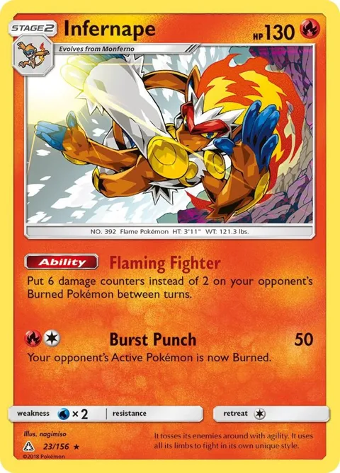Infernape #23/156 Reverse Holofoil Pokémon card from SM - Ultra Prism
