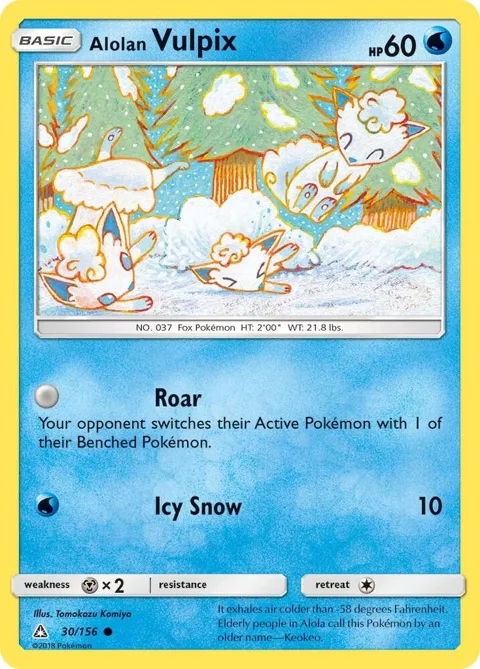 Alolan Vulpix #30/156 Pokémon card from SM - Ultra Prism