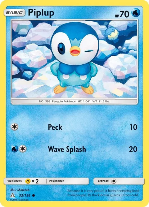 Piplup 32 #32/156 Reverse Holofoil Pokémon card from SM - Ultra Prism