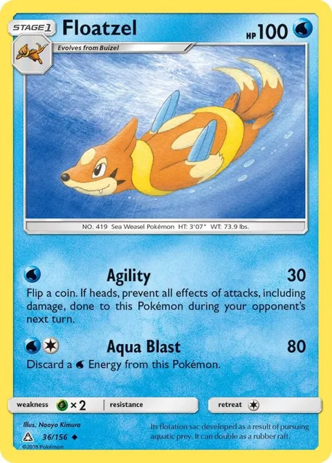 Floatzel #36/156 Pokémon card from SM - Ultra Prism
