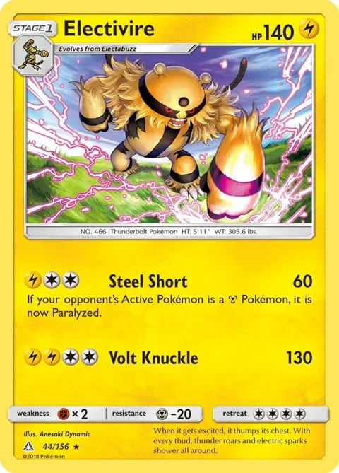 Electivire #44/156 Reverse Holofoil Pokémon card from SM - Ultra Prism